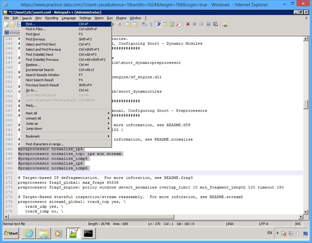 Practice Labs screenshot.